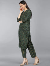 Cotton Blend Printed Kurta Pant Dupatta-VKSKD1171AB